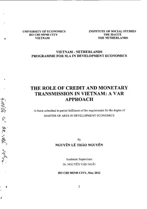 Luận văn thạc sĩ the role of credit and monetary transmission in vietnam a var approach luận văn thạc sĩ