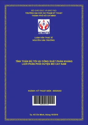 Luận văn thạc sĩ hcmute tính toán bù tối ưu công suất phản kháng lưới phân phối huyện mỏ cày nam