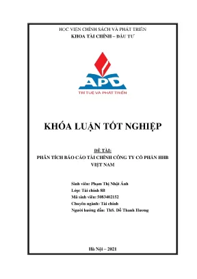 Luận văn tốt nghiệp phân tích báo cáo tài chính tại công ty cổ phần hhb việt nam