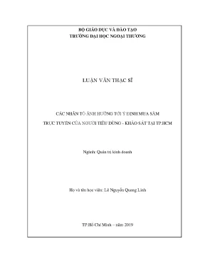 Luận văn thạc sĩ các nhân tố ảnh hưởng tới ý định mua sắm trực tuyến của người tiêu