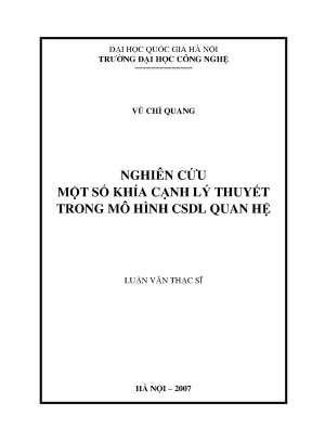 Luận văn thạc sĩ nghiên cứu một số khía cạnh lý thuyết trong mô hình csdl quan hệ luận văn ths công nghệ thông tin 1 01 10