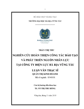Luận văn thạc sĩ nghiên cứu hoàn thiện công tác đào tạo và phát triển nguồn nhân lực tại công ty điện lực bà rịa vũng tàu
