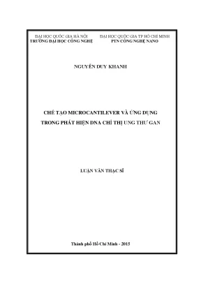 Luận văn thạc sĩ chế tạo microcantilever và ứng dụng trong phát hiện dna chỉ thị ung thư gan