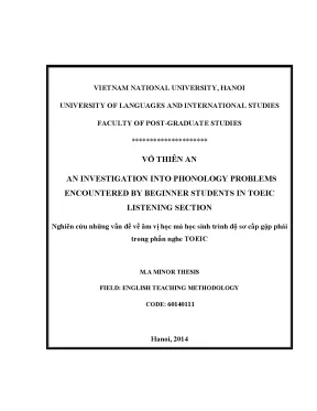 Luận văn thạc sĩ an investigation into phonology problems encounter by beginner students in toeic listening section