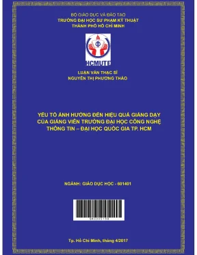 Luận văn thạc sĩ hcmute yếu tố ảnh hưởng đến hiệu quả giảng dạy của giảng viên trường đại học công nghệ thông tin đại học quốc gia tp hcm