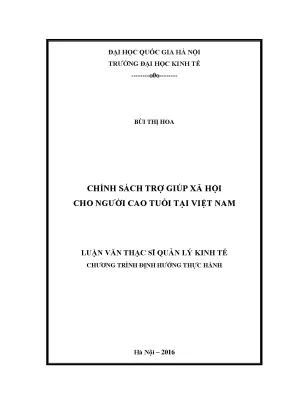 Luận văn thạc sĩ chính sách trợ giúp xã hội cho người cao tuổi tại việt nam
