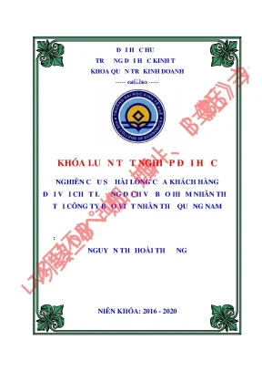 Luận văn tốt nghiệp nghiên cứu sự hài lòng của khách hàng đối với chất lượng dịch vụ bảo hiểm nhân thọ tại công ty bảo việt nhân thọ quảng nam