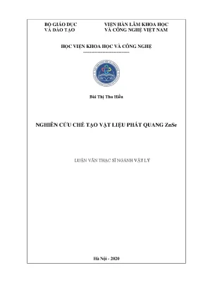 Luận án tiến sĩ nghiên cứu chế tạo vật liệu phát quang znse