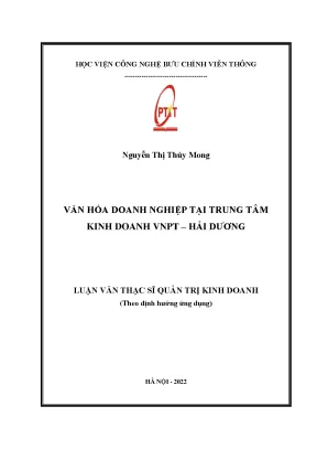 Luận văn thạc sĩ văn hóa doanh nghiệp tại trung tâm kinh doanh vnpt hải dương