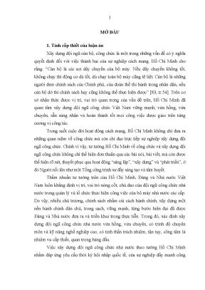 Luận án xây dựng đội ngũ công chức tại nước ta hiện nay theo tư tưởng hồ chí minh