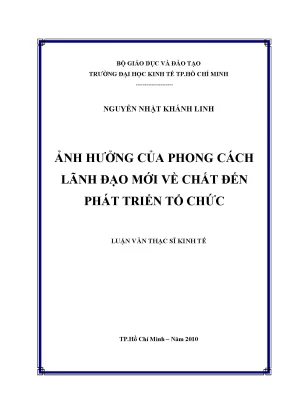 Luận văn thạc sĩ ảnh hưởng của phong cách lãnh đạo mới về chất đến phát triển tổ chức