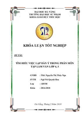 Luận văn tốt nghiệp tìm hiểu việc lập dàn ý trong phân môn tập làm văn lớp 4 5