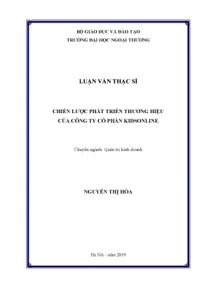Luận văn thạc sĩ chiến lược phát triển thương hiệu công ty cổ phần kidsonline
