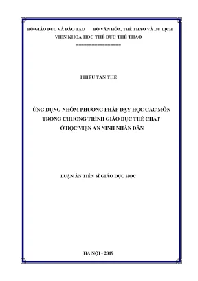 Luận án tiến sĩ ứng dụng nhóm phương pháp dạy học các môn trong chương trình giáo dục thể chất ở học viện an ninh nhân dân