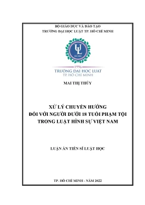 Luận án tiến sĩ xử lý chuyển hướng đối với người dưới 18 tuổi phạm tội trong luật hình sự việt nam