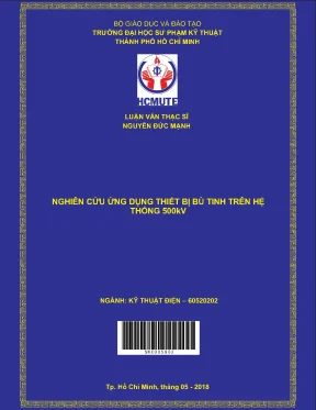 Luận văn thạc sĩ hcmute nguyên cứu ứng dụng thiết bị bù tĩnh trên trên hệ thống điện 500kv