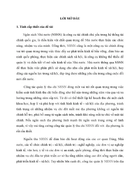 Luận văn tốt nghiệp nâng cao hiệu quả quản lý thu chi ngân sách nhà nước tại thành phố hà giang