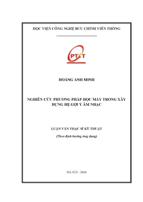 Luận văn thạc sĩ nghiên cứu học máy trong xây dựng gợi hệ ý âm nhạc