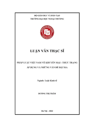 Luận văn thạc sĩ pháp luật việt nam về khuyến mại thực trạng áp dụng và những vấn đề đặt ra