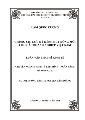 Luận văn thạc sĩ chứng chỉ lưu ký kênh huy động mới cho các doanh nghiệp việt nam