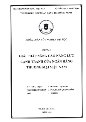 Luận văn thạc sĩ giải pháp nâng cao năng lực cạnh tranh của ngân hàng thương mại việt nam