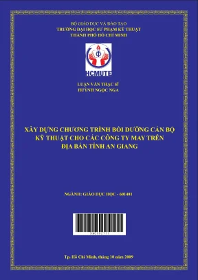 Luận văn thạc sĩ hcmute xây dựng chương trình bồi dưỡng cán bộ kỹ thuật cho các công ty may trên địa bàn tỉnh an giang