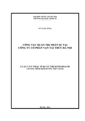 Luận văn thạc sĩ công tác quản trị nhân sự tại công ty cổ phần vận tải thủy hà nội
