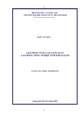 Luận văn thạc sĩ giải pháp nâng cao năng suất lao động nông nghiệp tỉnh kiên giang luận văn thạc sĩ