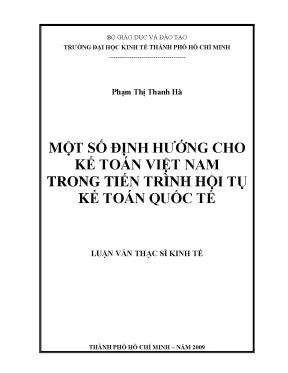 Luận văn thạc sĩ một số định hướng cho kế toán việt nam trong tiến trình hội tụ kế toán quốc tế luận văn thạc sĩ