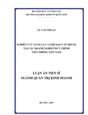 Luận án tiến sĩ nghiên cứu năng lực lãnh đạo cấp trung tại các doanh nghiệp bưu chính viến thông việt nam