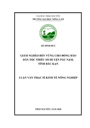 Luận văn tốt nghiệp giảm nghèo bền vững cho đồng bào dân tộc thiểu số tại huyện pắc nặm tỉnh bắc kạn