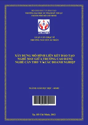 Luận văn thạc sĩ hcmute xây dựng mô hình liên kết đào tạo nghề may giữa trường cao đẳng nghề cần thơ và các doanh nghiệp