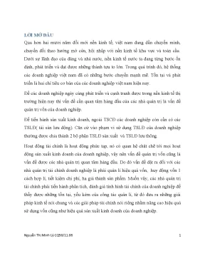 Luận văn tốt nghiệp giải pháp chủ yếu nhằm tăng cường quản trị vốn lưu động tại công ty cổ phần diligo việt nam