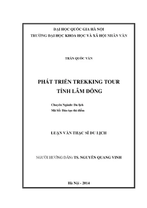 Luận văn thạc sĩ phát triển trekking tour tỉnh lâm đồng