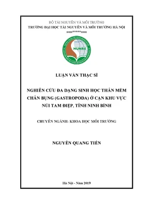 Luận văn thạc sĩ nghiên cứu đa dạng sinh học thân mềm chân bụng gastropoda ở cạn khu vực núi tam điệp tỉnh ninh bình