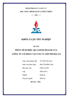 Luận văn tốt nghiệp phân tích hiệu quả hoạt động kinh doanh của công ty cổ phần vận tải và xếp dỡ hải an