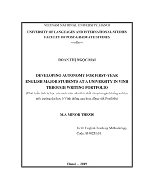 Luận văn thạc sĩ developing autonomy for first year english major students at a university in vinh through writing portfolio