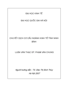 Luận văn thạc sĩ chuyển dịch cơ cấu ngành kinh tế tỉnh ninh bình