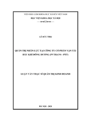 Luận văn thạc sĩ quản trị nhân lực tại công ty cổ phần vận tải dầu khí đông dương pvtrans ptt