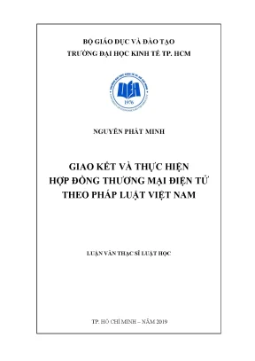 Luận văn thạc sĩ giao kết và thực hiện hợp đồng thương mại điện tử theo pháp luật việt nam