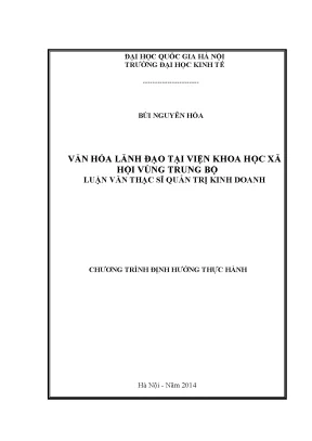 Luận văn thạc sĩ văn hóa lãnh đạo tại viện khoa học xã hội vùng trung bộ