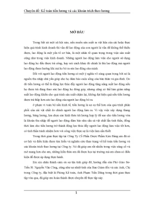 Luận văn tốt nghiệp kế toán tiền lương và các khoản trích theo lương tại công ty cổ phần dược phẩm kim bảng