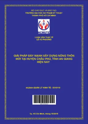 Luận văn thạc sĩ hcmute giải pháp đẩy mạnh xây dựng nông thôn mới tại huyện châu phú tỉnh an giang hiện nay