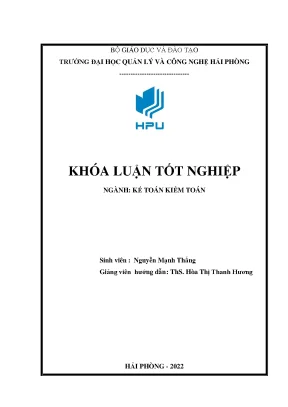 Luận văn tốt nghiệp hoàn thiện công tác kế toán vốn bằng tiền tại công ty tnhh thương mại dệt may hùng lực
