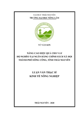 Luận văn tốt nghiệp nâng cao hiệu quả cho vay hộ nghèo tại ngân hàng chính sách xã hội thành phố sông công tỉnh thái nguyên