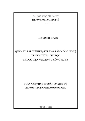 Luận văn thạc sĩ quản lý tài chính tại trung tâm công nghệ vi điện tử và tin học thuộc viện ứng dụng công nghệ