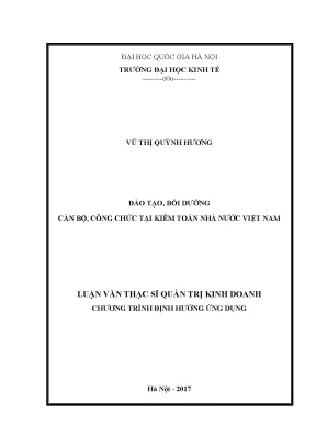 Luận văn thạc sĩ đào tạo bồi dưỡng cán bộ công chức tại kiểm toán nhà nước việt nam