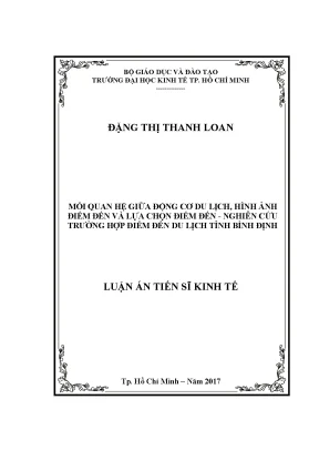Luận văn thạc sĩ mối quan hệ giữa động cơ du lịch hình ảnh điểm đến và lựa chọn điểm đến nghiên cứu trường hợp điểm đến du lịch tỉnh bình định