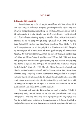 Luận án ảnh hưởng của các dự án đầu tư đến tình hình quản lý sử dụng đất nông nghiệp huyện chương mỹ thành phố hà nội
