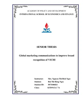 Luận văn tốt nghiệp solutions to improve marketing communication to increase brand recognition of vichi